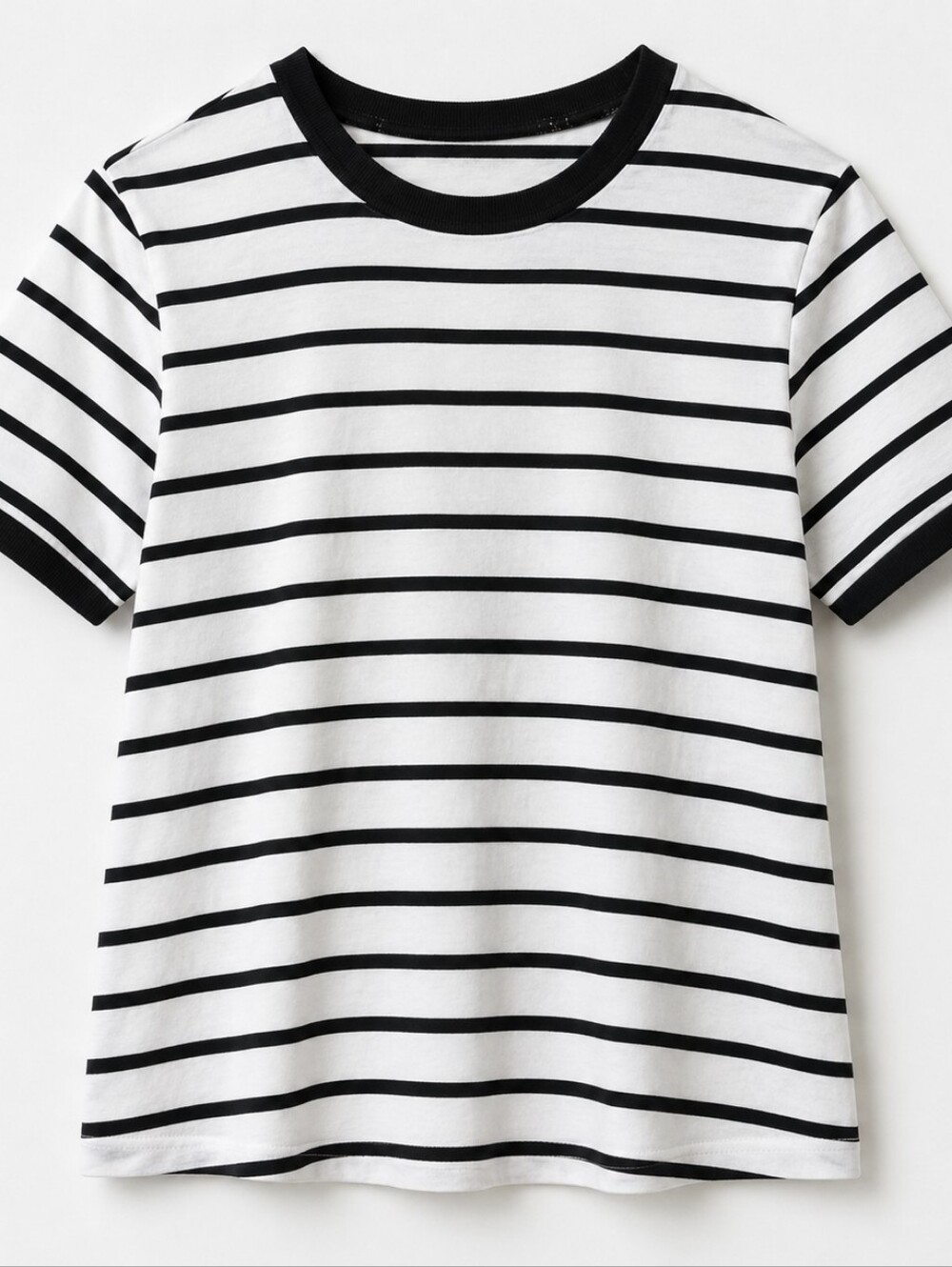 Black & White Striped Crewneck T-Shirt
